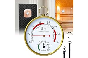 Judkoir Sauna Thermometer Fahrenheit and Hygrometer, Upgraded Lanyard-Mounted for Portable Steam Sauna Box, Ideal for Infrared/Indoor/Home Use, Essential Accessory and Gift for Enthusiasts