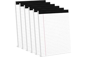 AIDUNMIS 6 Pack 8.5 x 11 Legal Pads for Office Supplies Paper Pads 8.5 x 11 White Note Pads for Work Lined Writing Pads Notebook White Legal Pads Wide Ruled Notepads 30 Sheets Per Writing Pad Legal Note Pad