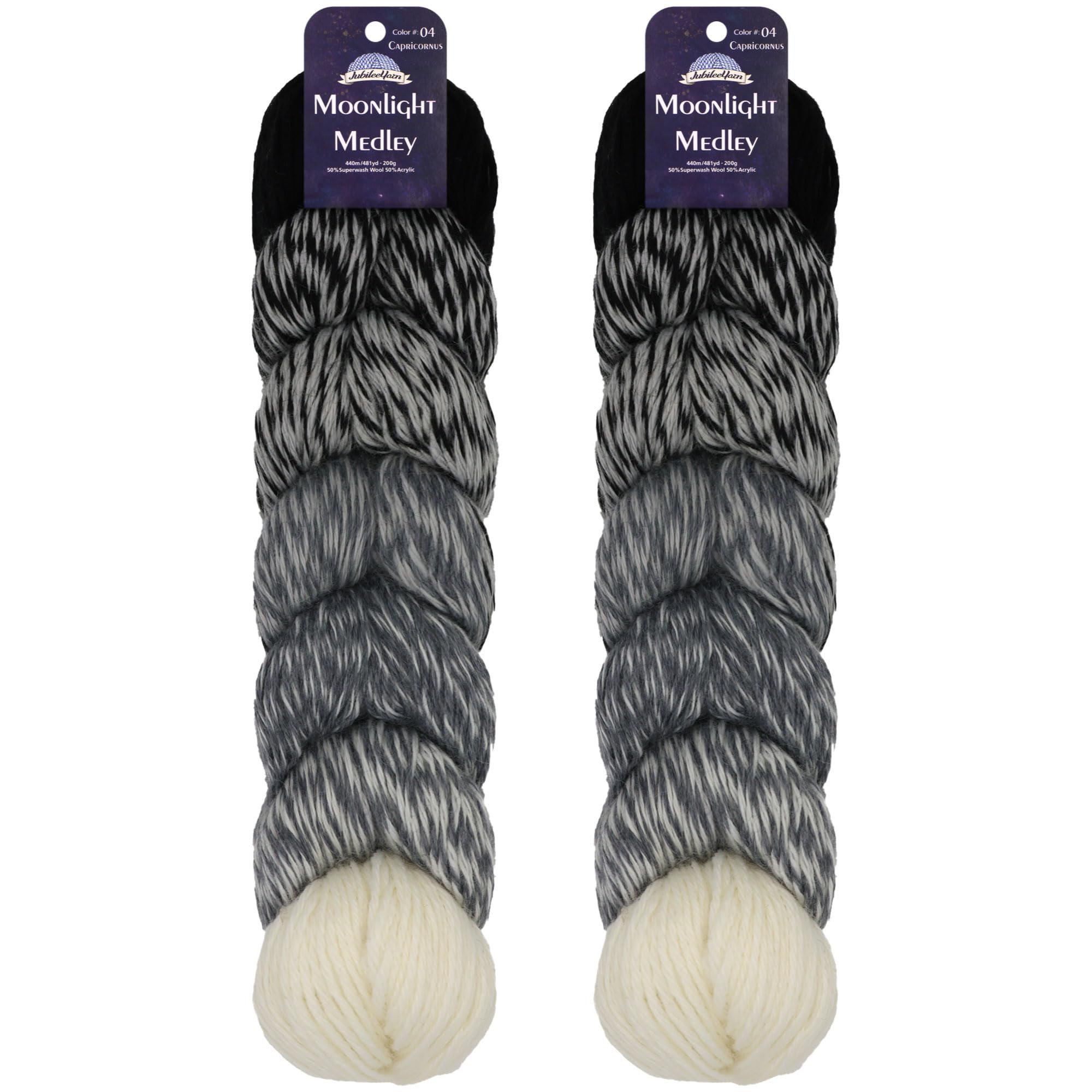 JubileeYarn Moonlight Medley Yarn - Ombre DK Weight Merino Wool/Acrylic - 200g/Hank - Scorpius - 2 Skeins