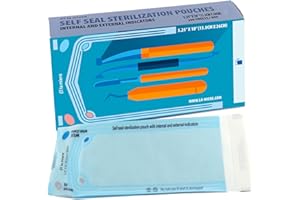 LA MIERE 200P 5.25" X 10" Self Sterilization Pouches for Dental Offices, Autoclave Pouch, 1 Box(5.25"X 10")