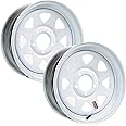 eCustomrim 2-Pack Trailer Rims Wheels 13" 13X4.5 5 Lug Hole Bolt White Spoke Design
