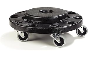 Sparta Bronco Round Waste Container Trash Can Dolly 20, 32, 44 and 55 Gallon - Black