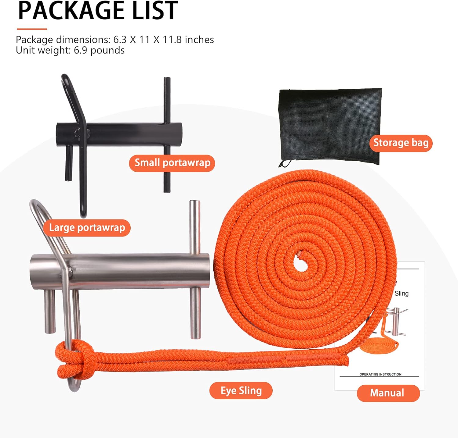 SurmountWay Port Wrap Sling with Port A Wrap, Whoopee Sling 14 ft, Port Wrap Eye Sling 5/8 Inch, Whoopie Sling Arborist Rope 4409LBS Weight Capacity : Sports & Outdoors