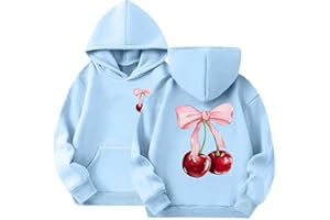 sfdgfhyf Girls Long Sleeve Hooded Sweatshirt Thick Graphic Hoodie Cute Pullovers Tops Cute Tween Sweatshirt