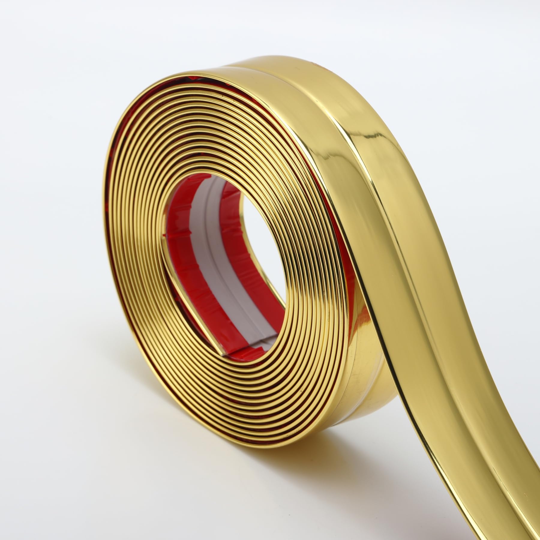 Photo 1 of Hungbak Peel and Stick Multifunctional Molding, 3-in-1 Design - Wall Trim & Corner Guards & Caulk Strip Baseboard for Floor, Table and Door Frame (Shiny Gold, 5m x 2cm)LPNPMEZ0130374

