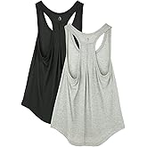 icyzone Workout Tank Tops for Women - Athletic Yoga Tops, Racerback Running Tank Top, Gym Exercise Shirts (Pack of 2)