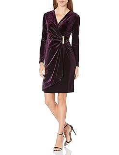 calvin klein velvet wrap dress