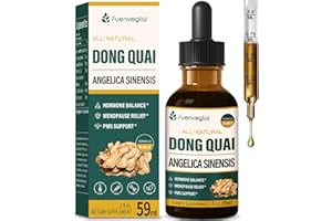 Fuenvegtal Dong Quai (Angelica Ainensis) Drops for Women, Menopause Relief & PMS Support with Red Clover Black Cohosh Herbal Extract, Natural Liquid Supplement for Hot Flashes, Night Sweats. 2oz