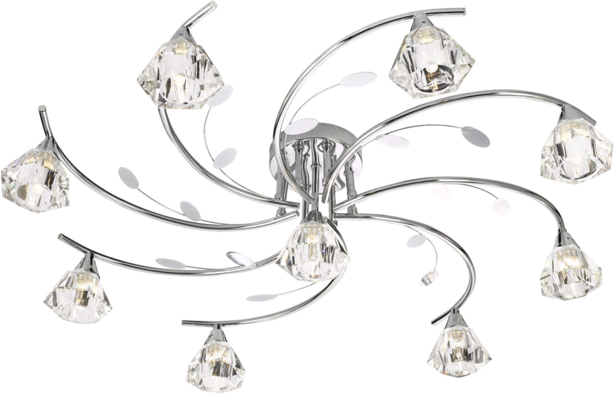 2639-9CC Sierra 9 Light Semi Flush Ceiling Light in Chrome