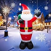 PTS 12FT Inflatable Santa Outdoor Decoration, Christmas Blow Up Yard Decorations, Built-in LED Lights Inflatables Xmas Holiday Funny Decor for Indoor Lawn Garden