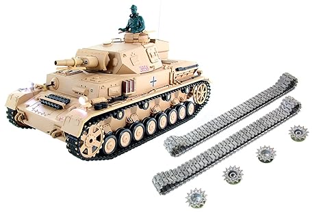 XciteRC 35512000 Ferngesteuerter RC Panzer Modellpanzer DAK Kampfwagen IV F-1 - Ready to Race Professional 1:16