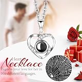 UAVAUI Eternal Flower Rose & I Love You Necklace for Mum, Wife, Girlfriend view 4