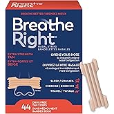 Breathe Right Nasal Strips, Extra Strength, Tan, Drug-Free Snoring Solution & Nasal Congestion Relief Caused by Colds & Aller