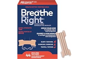 Breathe Right Nasal Strips, Extra Strength, Tan, Drug-Free Snoring Solution & Nasal Congestion Relief Caused by Colds & Aller
