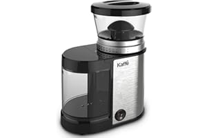KAFFÈ Kaffe Electric Coffee Burr Grinder - 5.5oz - Stainless Steel (Cleaning Brush Included)