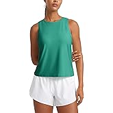 CRZ YOGA Cloudweight Crew Neck Workout Tanks Lightweight Athletic Gym Tops for Women Soft Basic Running Sleeveless Shirts