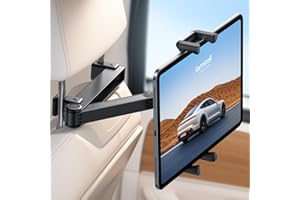Lamicall Car Headrest Tablet Holder - [Foldable Clip] [Lockable] [Thick Case Friendly] Car Backseat Tablet Mount, Car Accesso