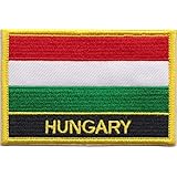 1000 Flags Hungary Flag Embroidered Rectangular Patch Badge/Sew On Or Iron On From