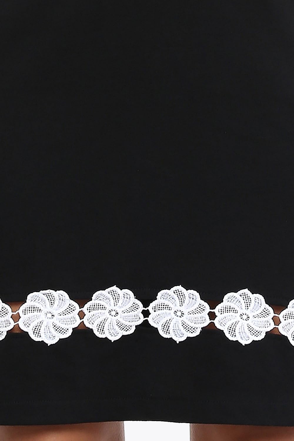 miss chase women's black solid half-sleeve round neck mini shift dresses