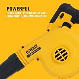 DEWALT 18V XR Compact Blower DCV100-XJ Tool Only Yellow/Black view 3