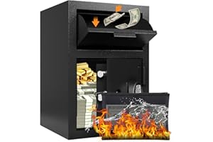XYVALY 2.6 Cu Ft Fireproof Drop Safe for Business Safe Box with Drop Slot Anti-Theft Money Drop Box with Lock and Slot Cash Safety with Digital Combination and Anti-Fishing for Cafe Restaurant Gas Station