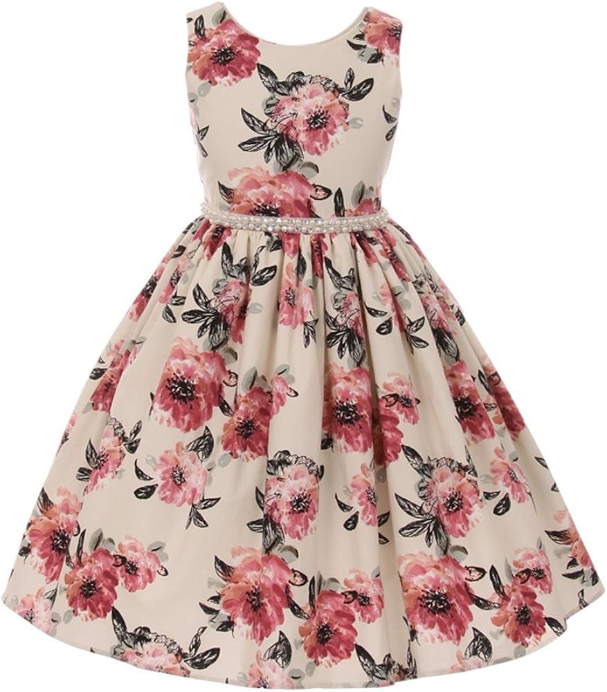 printed flower girl dresses