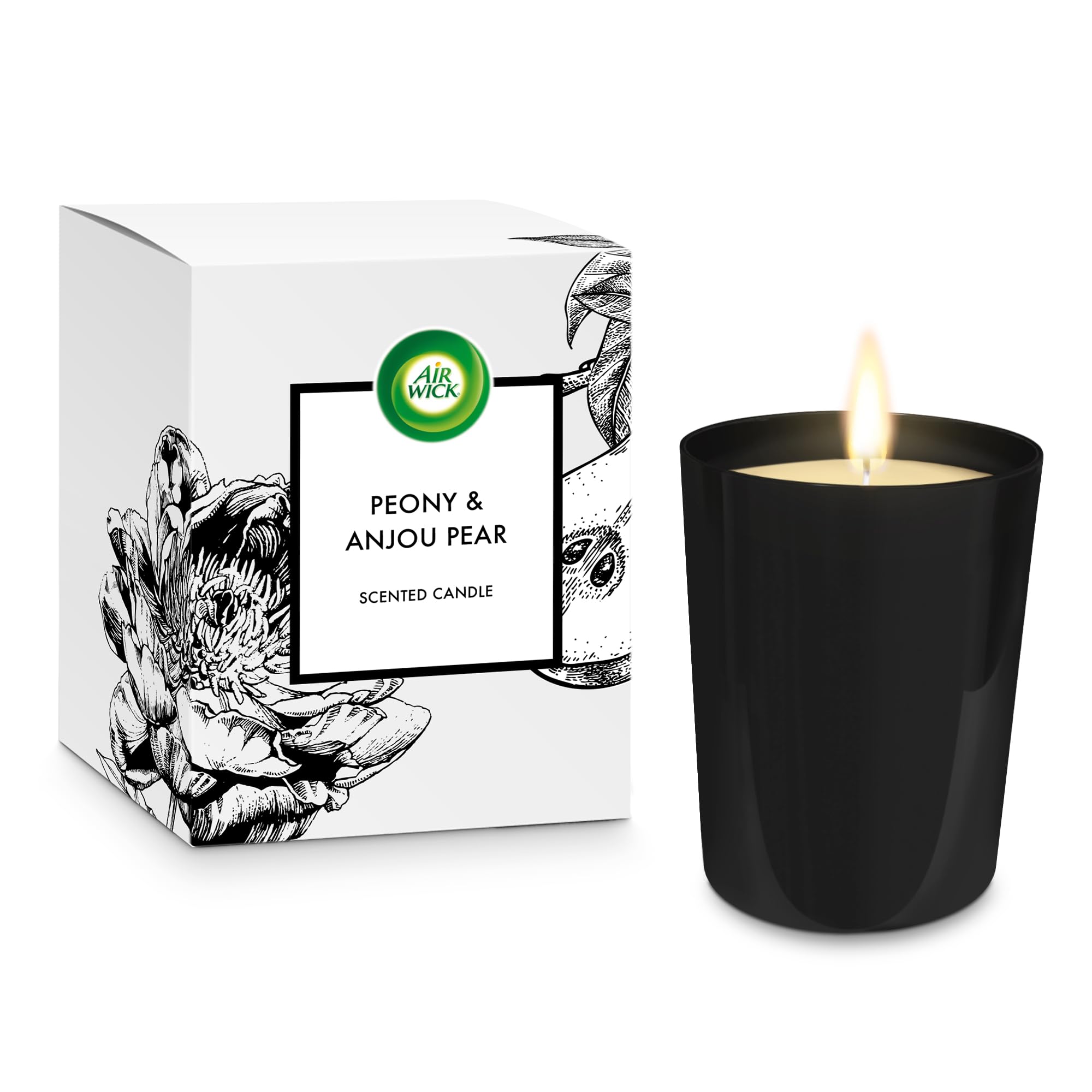 Airwick| Peony & Anjou Pear Scented Candle 220g |40 Hours Burn Time