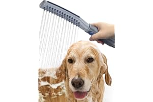 SHANDUS Dog Shower Attachment, Dog Shower With Metal Diverter, Pet Shower Attachment for Fast and Easy Dog Bathing, 3 Spray Modes One-Button Switch 8-Foot Hose For Indoor and Outdoor