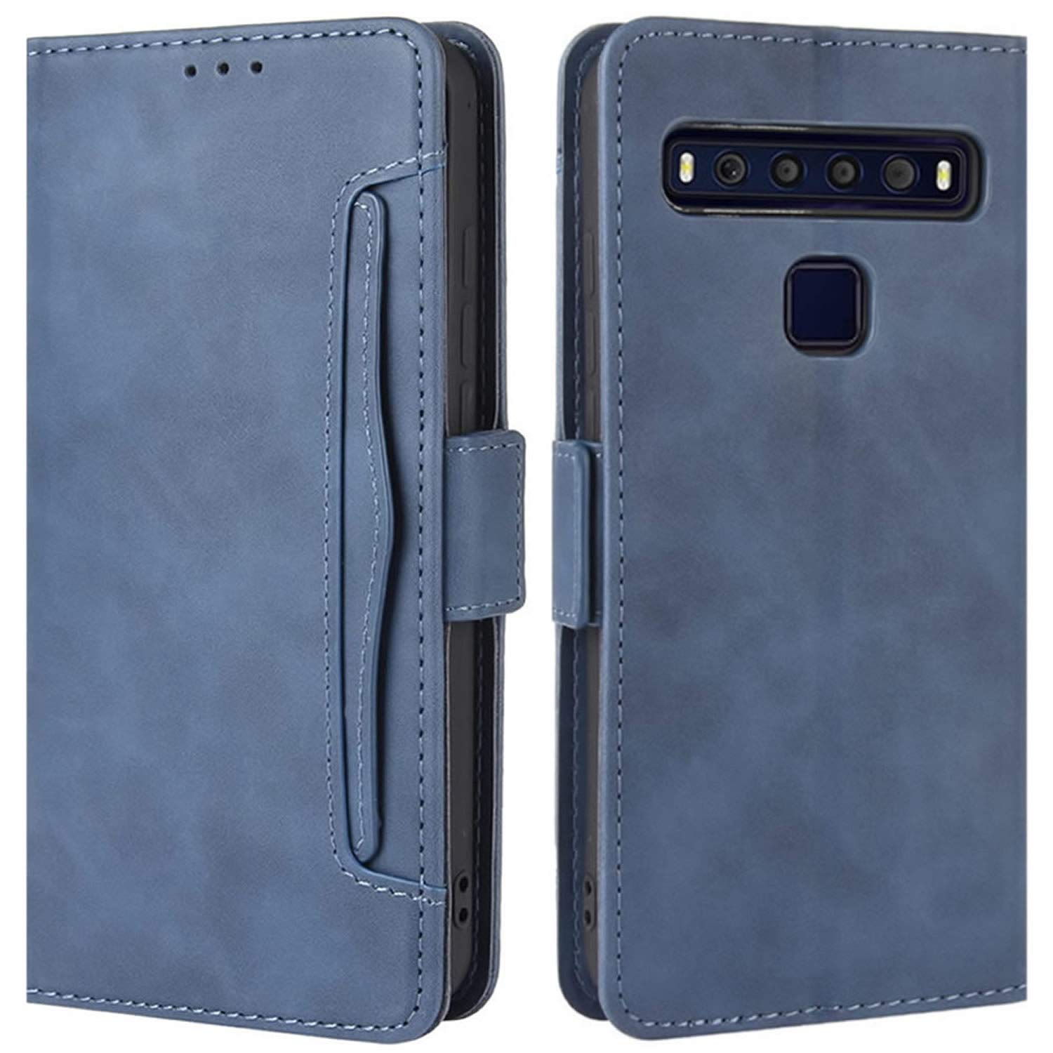 HualuBro Case for TCL 10L / TCL 10 Lite Phone Case, Magnetic Full Body Protection Shockproof Stand Folio Flip PU Leather Wallet Case Cover with Card Holder (Blue)