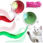 NVTED 2 PCS Interactive Cat Toys for Indoor Cats, Fast Rolling on Carpet Flash and Motion Activated Cat Balls for Bored Indoor Cats