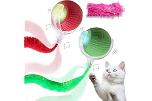NVTED 2 PCS Interactive Cat Toys for Indoor Cats, Fast Rolling on Carpet Flash and Motion Activated Cat Balls for Bored Indoor Cats
