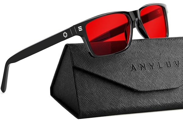 ANYLUV Blue Light Glasses for Sleep, 99.9% Blue Green Light Blocking with Red Lens, Reduce Eye Strain Computer Glasses