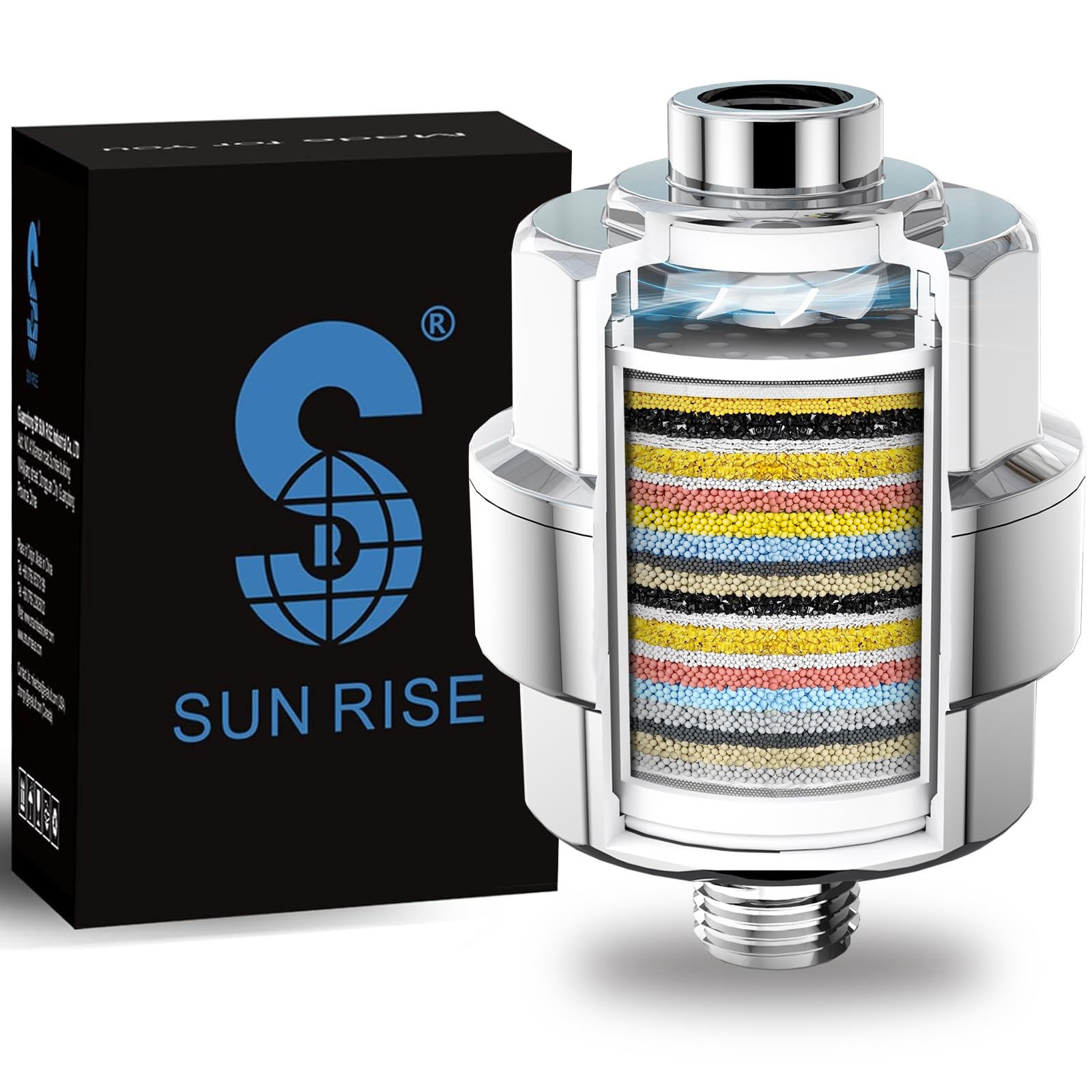 Photo 1 of 20-Stage Shower Filter-Shower Head Filter for Hard Water, with 1 Replaceable Cartridges, High Output Shower Water Filter for Removing Chlorine and fluoride, Polished Chrome