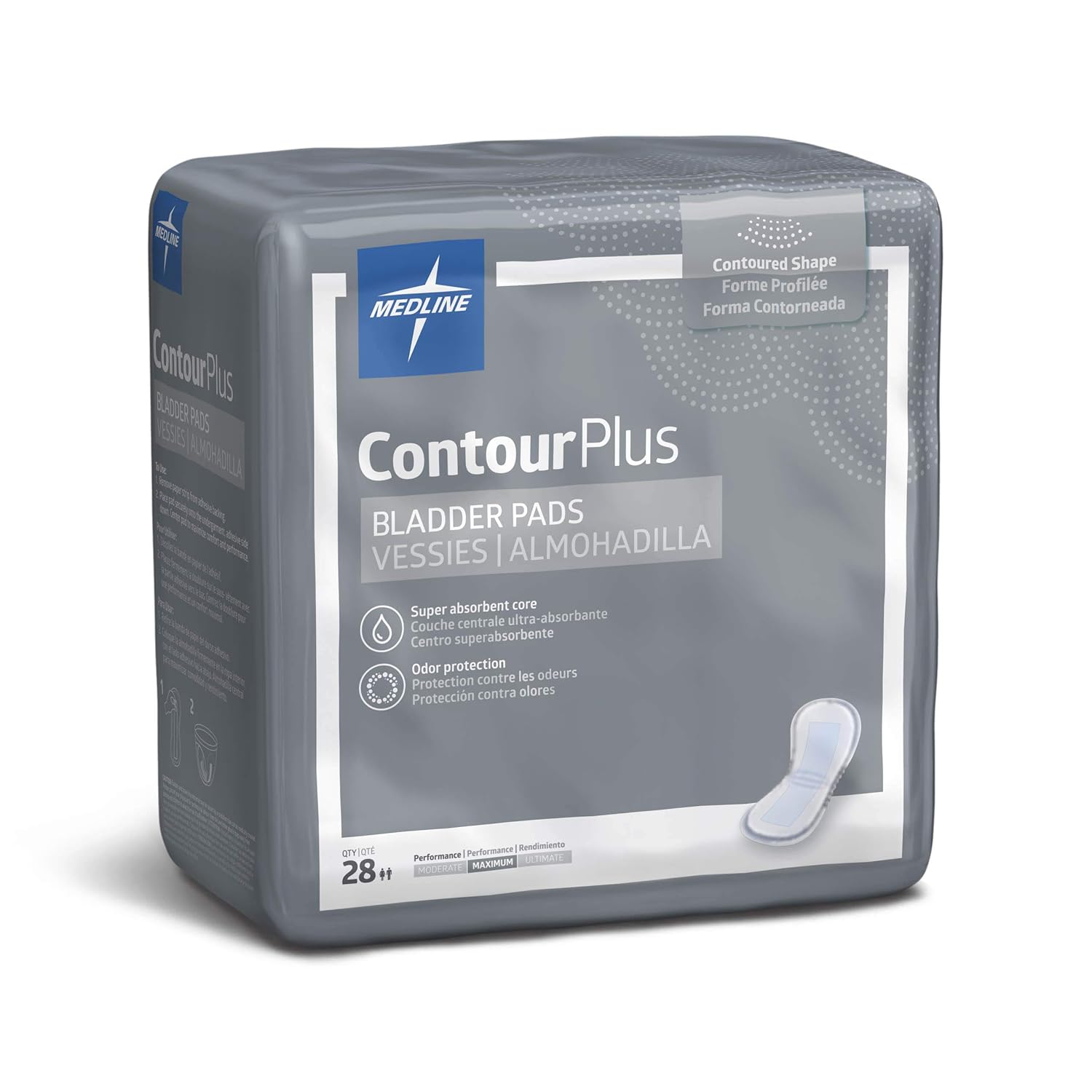 Medline BCPE02 Capri Plus Bladder Control Pads, 6.5" x 13.5" (Pack of