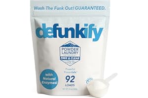 DEFUNKIFY Laundry Detergent Powder, 92 Load. Unscented Laundry Soap Powder Detergent for Sensitive Skin. ProvenSafe™ Laundry Stripper Washing Soda w/Odor & Stain Remover for Activewear & All Fabrics