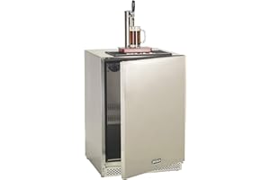 Bull Outdoor Products Outdoor Rated Kegerator – 304 Stainless Steel Single Tap Beer Fridge with Digital Temperature Control, Front Venting, and Locking Door – Built-In or Freestanding
