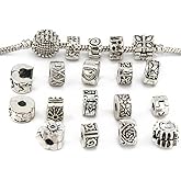 Yeshan Antique Silver Clip Lock Bead Charms with Rubber Stopper O-Rings