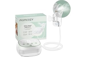 Momcozy BreezyClear Pro™ Nasal Aspirator for Baby, Hospital-Grade 75 kPa Nose Sucker with 9 Adjustable Suction Levels, Electric Nose Cleaner for Toddler, Light & Music Soothing