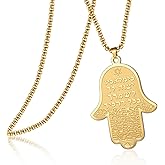 VASSAGO Hamsa Hand of Fatima Necklace Jewish Star of David Necklace for Women Men Stainless Steel Hebrew Amulet Symbol Jewelry Gift