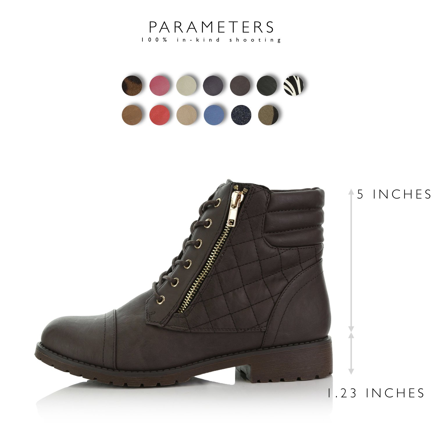 DailyShoes Women's Military Lace Up Buckle Combat Boots Ankle High Exclusive Credit Card Pocket - Image 4