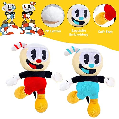 Mammykiss Cuphead Plush Mugman Game Toys，Cute Soft Adventure