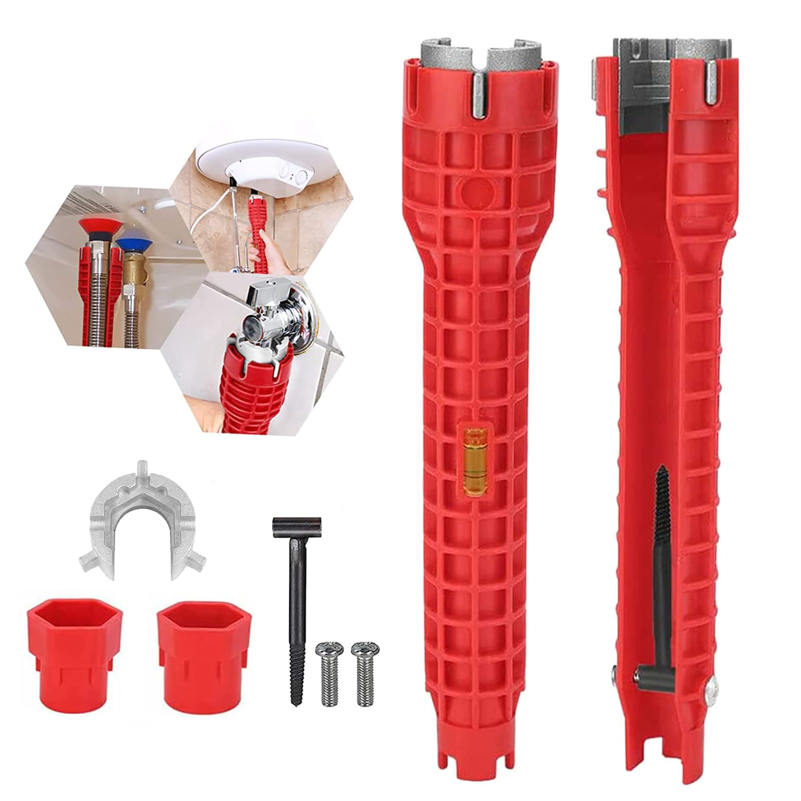 LOCCY 8 in 1 Faucet Wrench Tool - Sink Faucet Installer Socket Wrench Kit - Plumbing Pipe Spanner Tool for Bathroom Kitchen