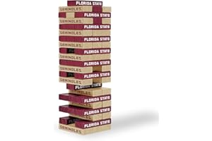 Wild Sports NCAA Pro Football Tabletop Stackers Block Game for College Football Fan, Dorm Game, Tailgate