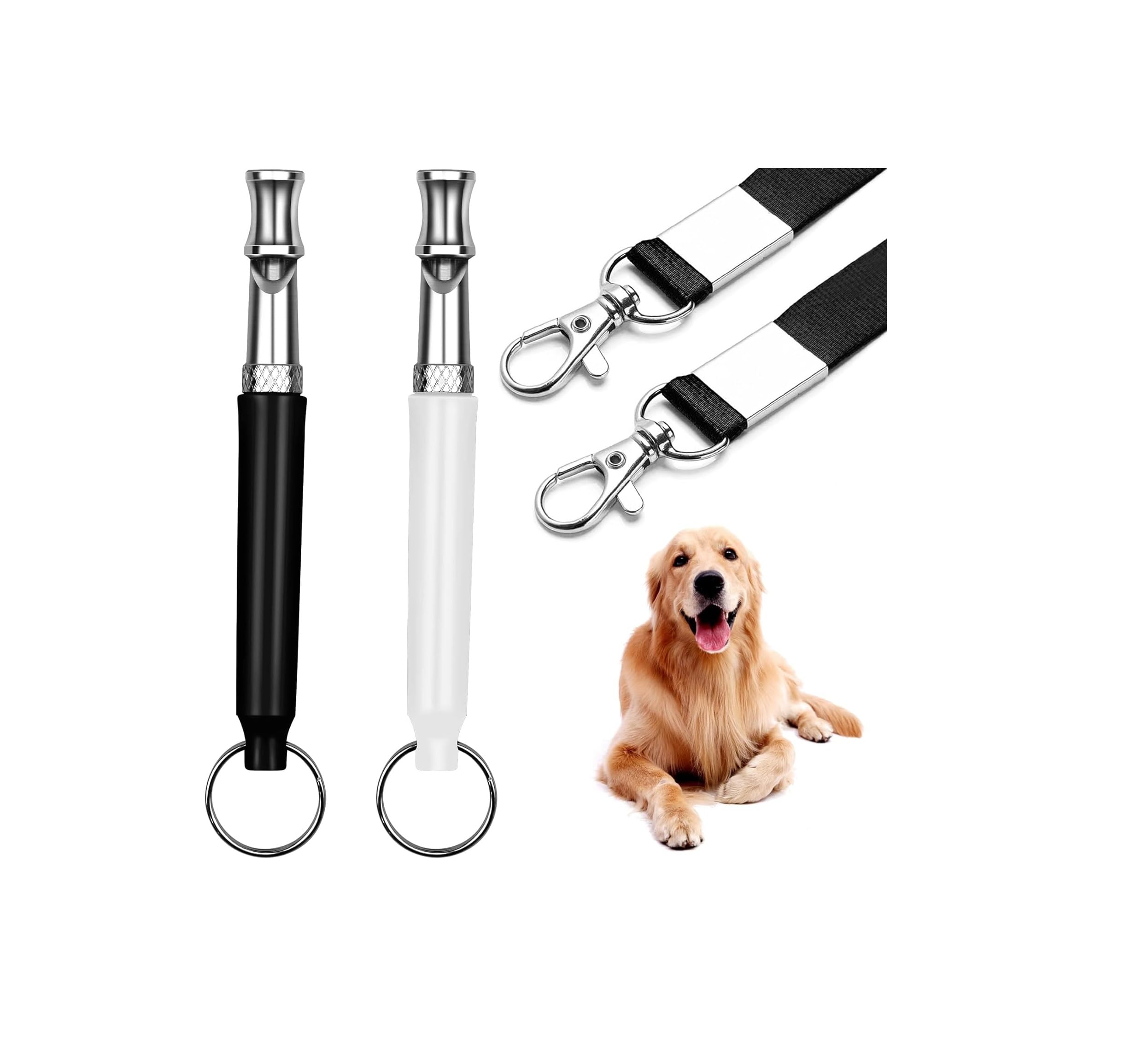 2 Pack Dog Whistle, Dog Whistles for Recall, Ultrasonic Stop Barking Silent, Adjustable Dog Training Whistle, with Lanyard