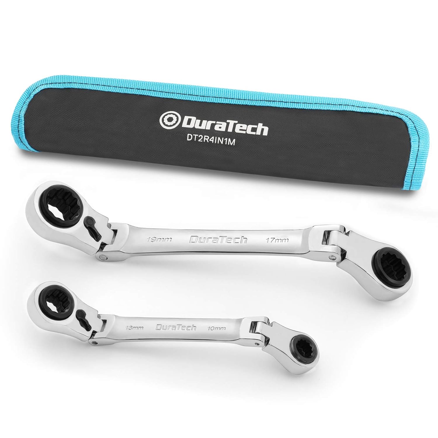DURATECH 4in1 FlexHead Reversible Ratcheting Box Wrench Set, Metric