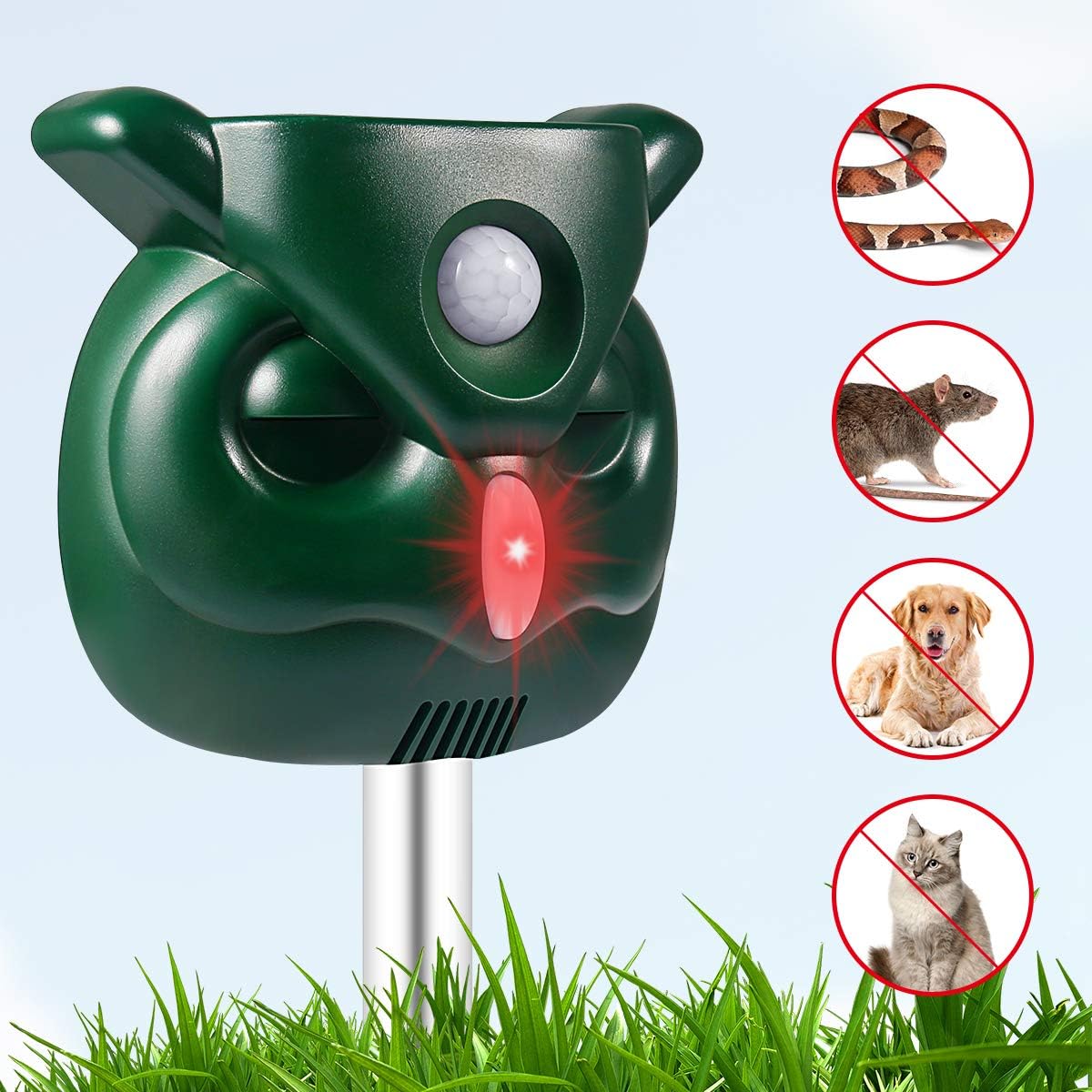FITMAKER Dog Cat Repellent, Ultrasonic Motion Sensor & Lights Outdoor, Upgraded-2019