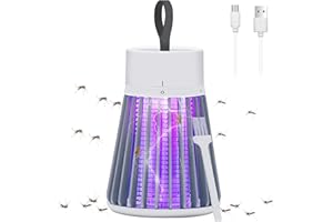 YOOYHHOME Rechargeable Mosquito Zapper for Home & Camping - UV Purple Light Electric Insect Trap, USB Charging, Safety Grid, Indoor/Outdoor Bug Killer (Gray)