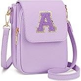 CLOUDWINGS Valentines Gifts for Kids Small Initial Crossbody Bag for Teens Vegan Leather Cell Phone Girls Purse