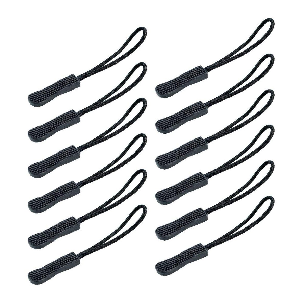 24pcs Zipper Pulls, Wobe Black Nylon Cord Zipper Pulls Zipper Fixer with Non-slip Gripper Zipper Extension Zipper Tag