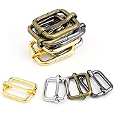 CooBigo Metal Adjustable Slide Buckles Tri-Glide Rectangle Adjuster Suspender Strap Slider for Purse Bag